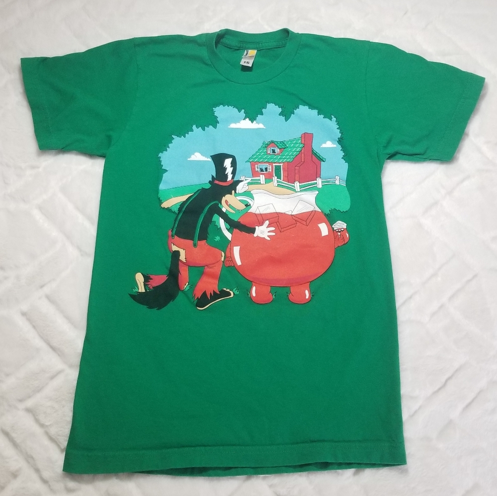 Shirt.woot! Kool Aid Man Three Little Pigs Graphic Tee Size Small